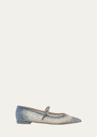 Gianvito Rossi Strass Organza Mary Jane Ballerina Flats - at Bergdorf Goodman
